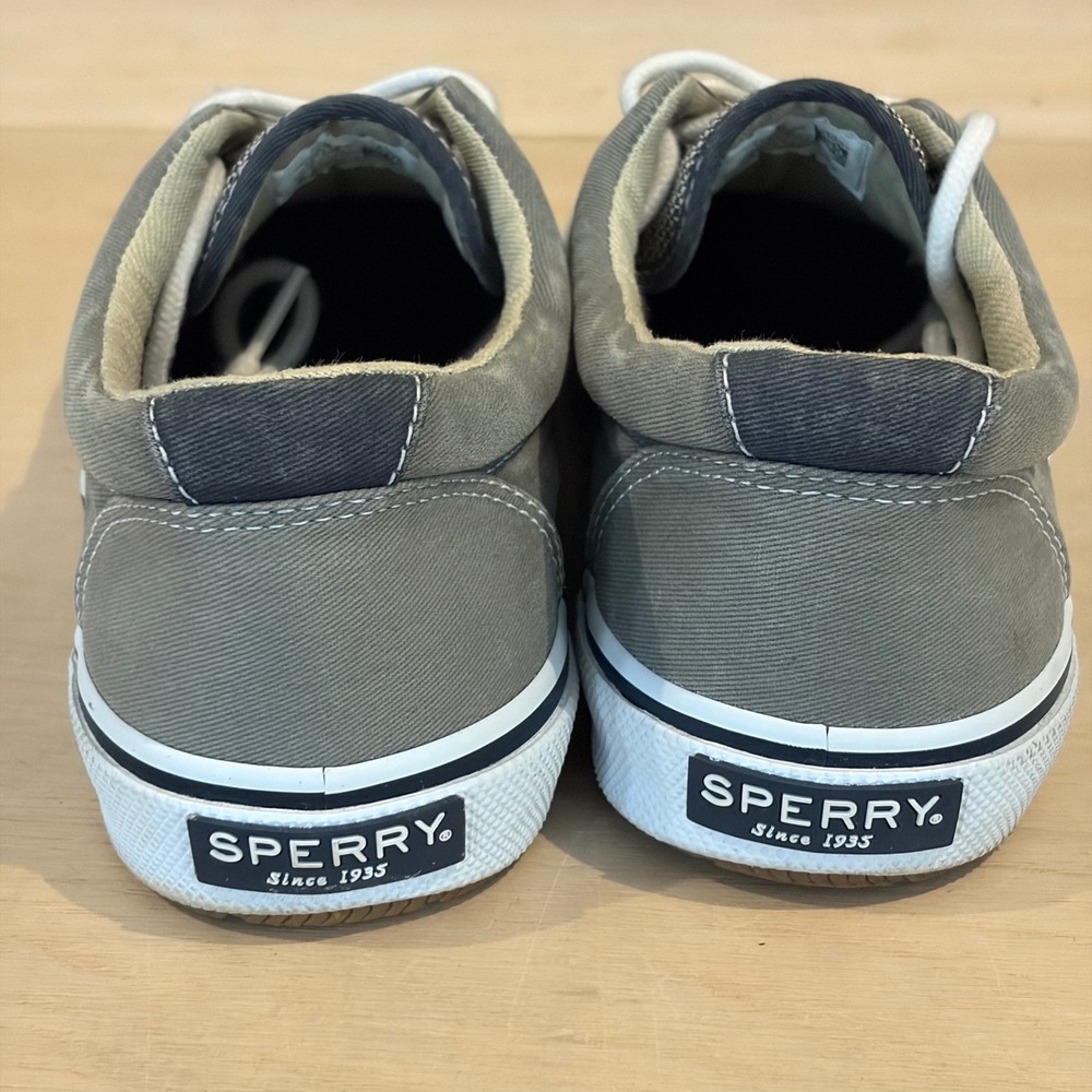 Sperry Striper II CVO Sneakers Men 7.5 Gray Canvas Lace Up Casual Boat Shoes - Picture 4 of 6
